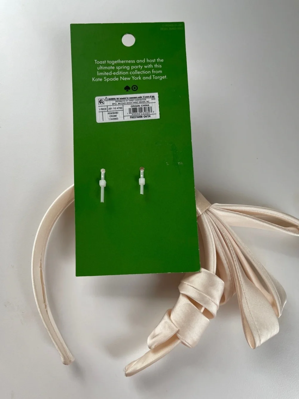 Kate Spade x Target Ribbon Ivory Headband - Kentucky Derby